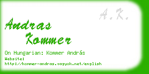 andras kommer business card